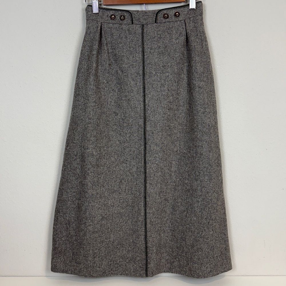 Austrian Ausseer Trachten Jole-Moden Grey Wool Traditional Midi Skirt 26